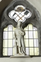 Ensemble des verrières à personnages et décoratives : Saint Vincent de Paul, Saint Pierre, Saint Augustin, Education de la Vierge, Saint Victor, Saint Julien