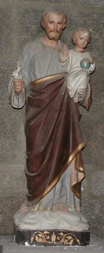 Statue : saint Joseph et l'Enfant (Saint-Pierre-de-Plesguen fusionnée en Mesnil-Roc'h en 2019)