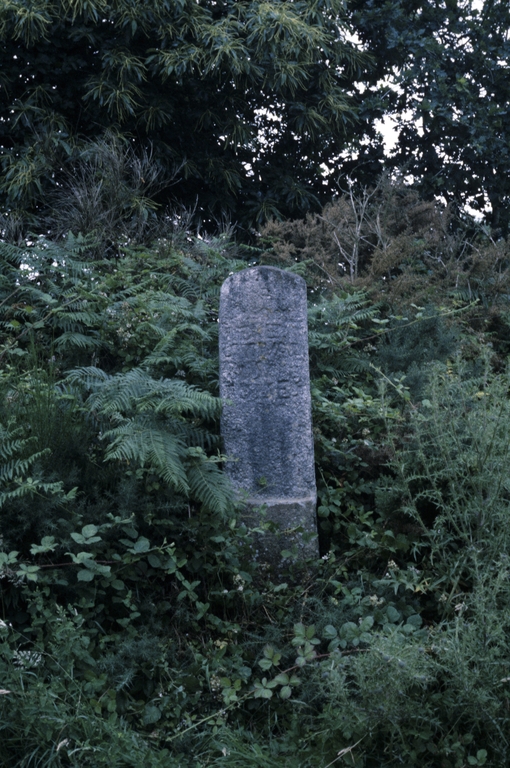 Borne routière, près de Fontaine Fayen (Malguénac)
