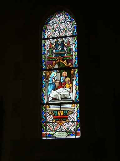 Ensemble de deux verrières : La mort de Joseph (baie7) et l'Enfance du Christ (baie8)