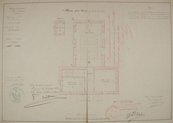 Ecole primaire publique et ancienne mairie, 1 rue de la Flume (La Mézière)