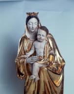 Statue (petite nature) : Vierge à l'enfant, église paroissiale Saint-Armel (Saint-Armel)