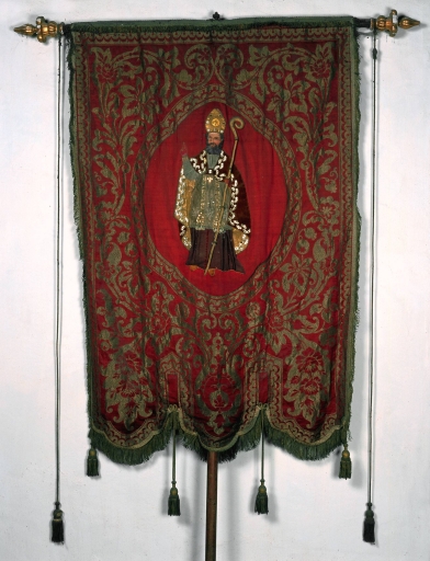 Bannière de procession paroissiale : saint Léger (?), saint Pierre