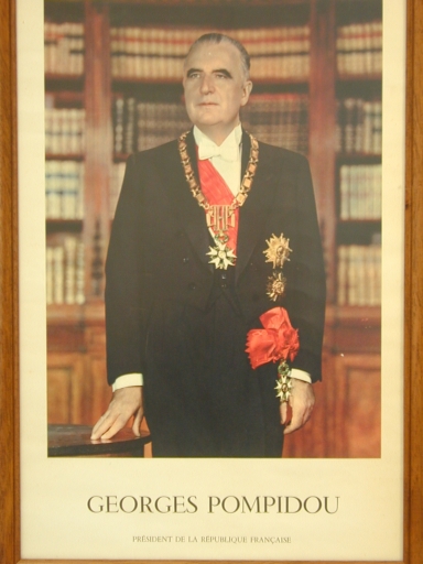 Estampe : Portrait du Président Georges Pompidou