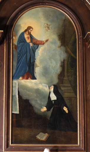 Tableau : Le Sacré cœur et Sainte Marguerite Marie