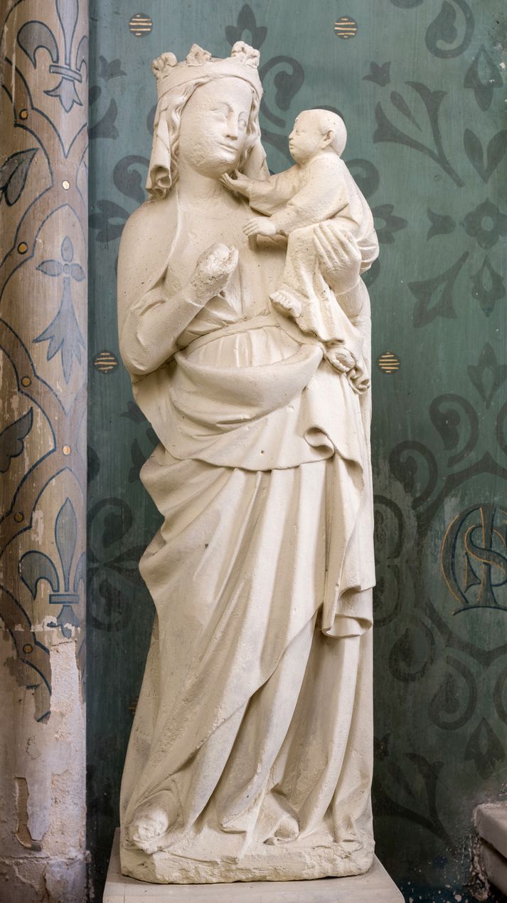 Statue, Vierge à l'Enfant, église paroissiale Saint-Pierre (Saint-Lormel)