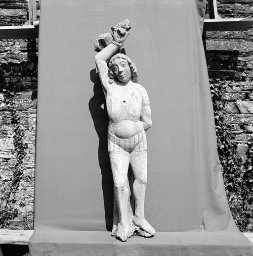 Statue (petite nature) : saint Sébastien, chapelle Saint-Laurent (Saint-Coulitz)