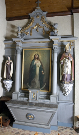 Autel secondaire nord, retable et tabernacle
