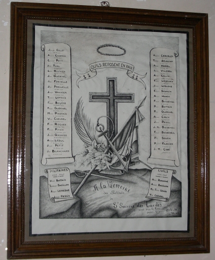 Tableau commémoratif des morts (Saint-Sauveur-des-Landes)