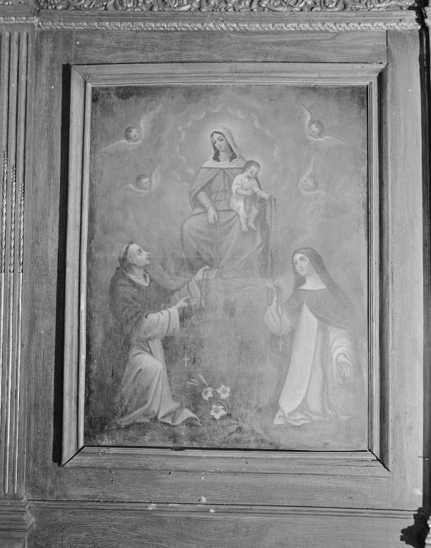 Tableau : Donation du Rosaire, église paroissiale sainte-Brigitte, sainte-Anne (Noyalo fusionnée en Theix-Noyalo en 2016)