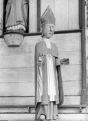 Statue (d'applique, petite nature) : saint Cornély (?), chapelle Saint-Melen (Lignol)