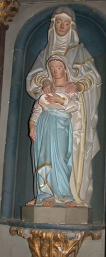 Statue de l'autel latéral sud : Education de la Vierge