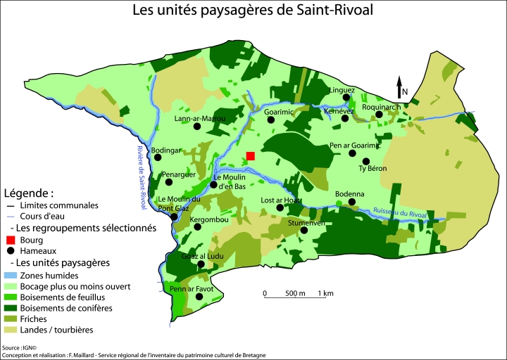 Les maisons, fermes et hameaux de la commune de Saint-Rivoal