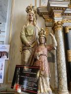 Statue : Éducation de la Vierge, église Saint-Étienne (Saint-Abraham)