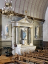 Ensemble de l'autel de la Vierge : autel, tabernacle, retable, 2 gradins d'autel, degré d'autel