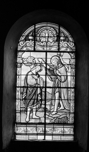 Ensemble de 14 verrières à personnages et verrières décoratives