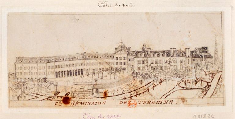 Séminaire puis petit séminaire puis collège et lycée actuellement Lycée Joseph Savina, 5 rue de la République (Tréguier)
