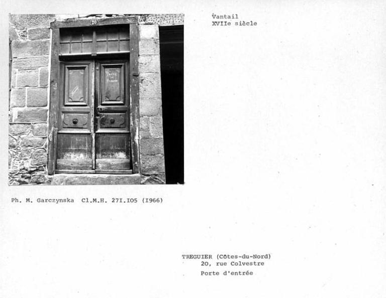 Maison à pan de bois, 20 rue Colvestre (Tréguier)
