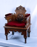 Fauteuil de célébrant, 2 tabourets d'église : ensemble 2
