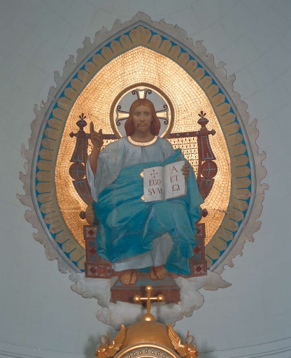 Peinture monumentale : Christ en gloire (Tressé fusionnée en Mesnil-Roc'h en 2019)