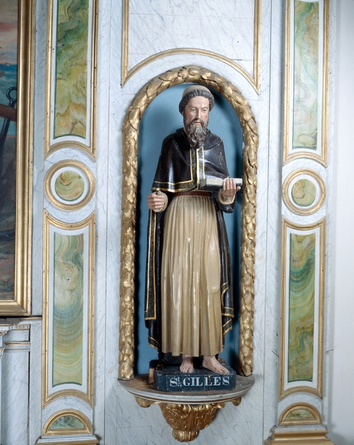 Statue (petite nature) : saint Gilles