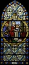 Ensemble de 8 verrières figurées relatant la vie de la Vierge