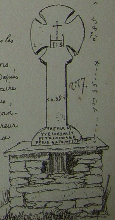 La croix de Grosse Née dans le Bulletin paroissial. Dessin, 1913 (collection particulière)