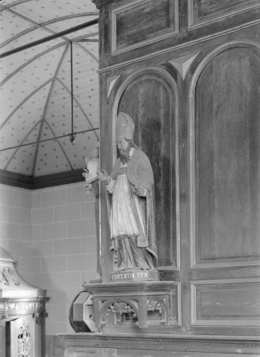 Statue : Saint Corentin, église paroissiale Saint-Pierre (Motreff)