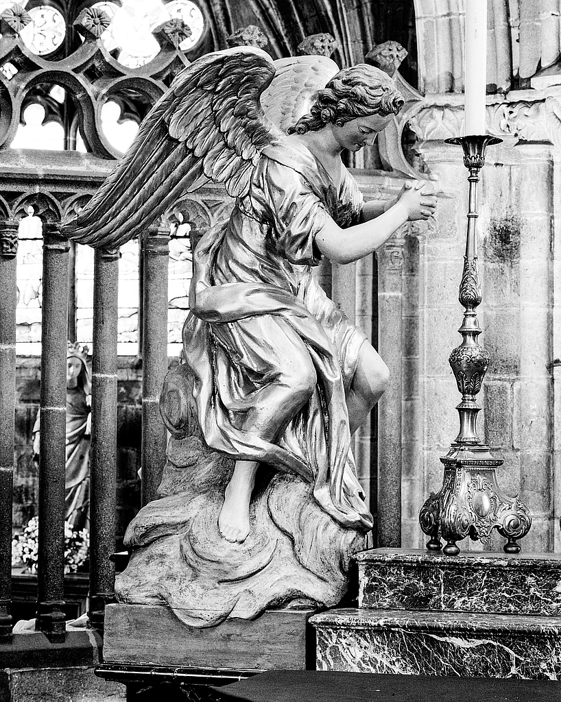 Autel, suspension eucharistique, statue (2, maître-autel, autel tombeau), cathédrale de Saint-Paul-Aurélien (Saint-Pol-de-Léon)