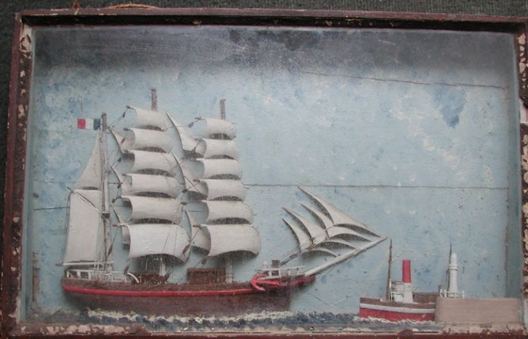 Maquette diorama de trois-mâts