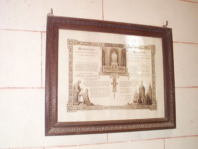 Estampe ; cadre : Montmartre. Adoration perpétuelle et universelle du Sacré Coeur de Jésus