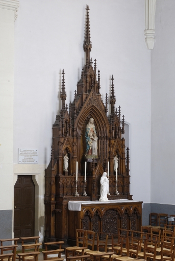 Ensemble de l'autel de sainte Anne : autel, tabernacle, gradin d'autel, exposition, retable, 3 degrés d'autel