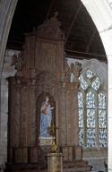 Autel, retable, tabernacle (autel secondaire, autel tombeau, retable architecturé), dit de Notre-Dame de la Clarté, église paroissiale Saint-Budoc ou Notre-Dame de la Clarté (Beuzec-Cap-Sizun)