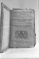 Livre (antiphonaire) : Antiphonarium juxta breviarum romanum ex decreto sacro sancti Concilii Tridenti, église paroissiale Saint-Justin (Guiler-sur-Goyen)