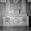 Autel, retable, gradins d'autel (2), tabernacle (maître-autel, retable architecturé), chapelle Saint Gildas (Cast)
