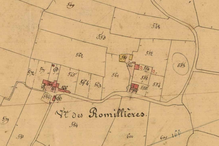 Ferme, Bazouges-sous-Hédé, les Romillères (Bazouges-sous-Hédé fusionnée avec Hédé pour former la commune de Hédé-Bazouges en 2009)