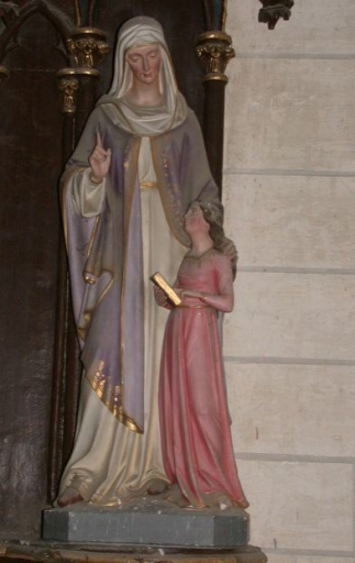 Groupe sculpté : Education de la Vierge