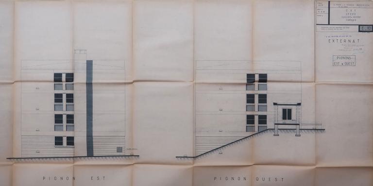 L'externat et les ateliers du lycée Paul Sérusier, avenue Waldkappel (Carhaix-Plouguer)