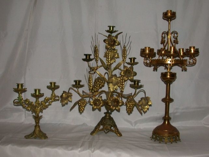 Paire 3 de Chandeliers d'autel