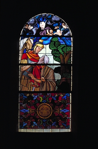 Verrière à personnages de la baie 6 : saint Martin partage son manteau