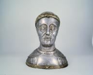 Reliquaire morphologique (chef-reliquaire) : saint Gildas, abbaye de bénédictins Saint-Gildas, de bénédictins de la congrégation de Saint-Maur, de soeurs de la charité de Saint-Louis (Saint-Gildas-de-Rhuys)
