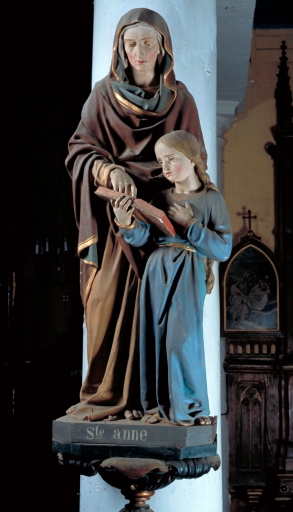 Statue sur socle : Education de la Vierge