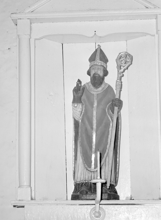 Statue (d'applique, petite nature) : saint Gildas, chapelle Saint-Gildas (Cléguérec)