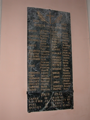 Tableau commémoratif des morts de la guerre 1914-1918