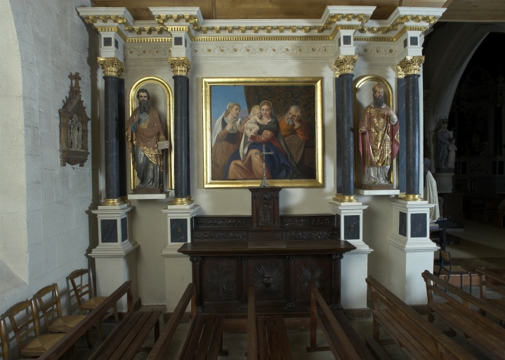 Ensemble de deux autels et deux retables (autels secondaires)