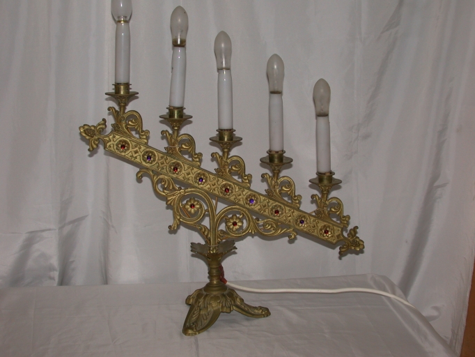 Paire 1 de chandeliers d'église