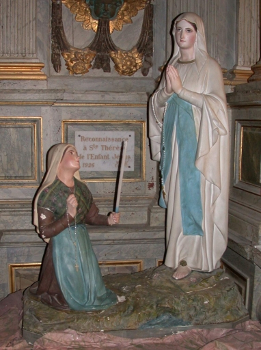 Groupe sculpté : Vierge, dite Notre-Dame de Lourdes et sainte Bernadette Soubirous