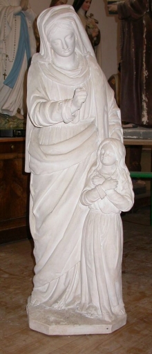 Groupe sculpté : Education de la Vierge