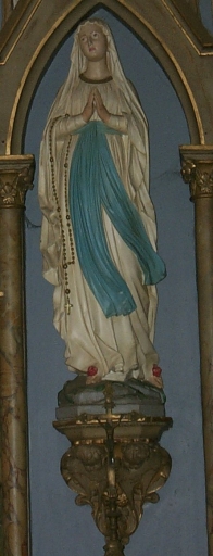 Statue (petite nature) sur culot : Vierge, dite Notre-Dame de Lourdes