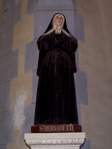 Statue : sainte Bernadette ; culot